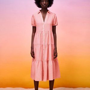 Linen Zara Tiered Midi Dress